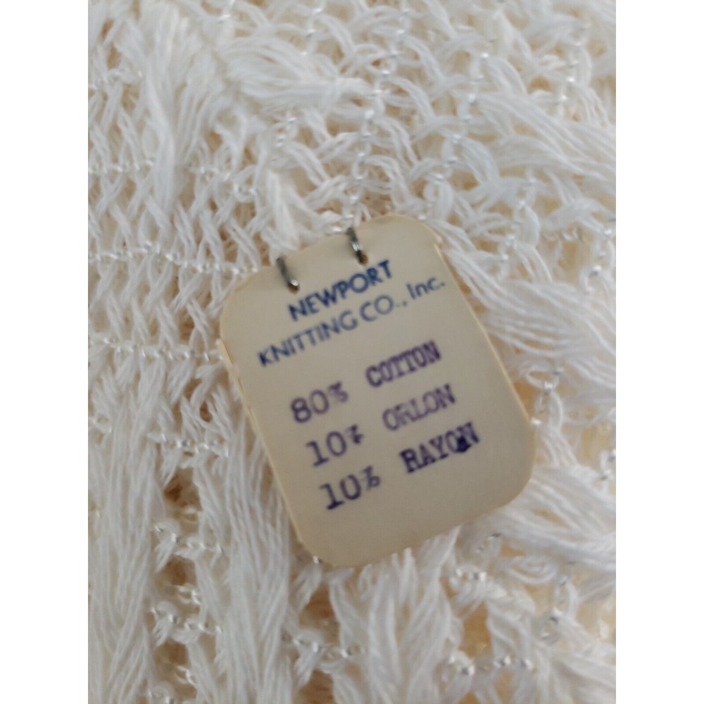 Newport Knitting Co Vintage Baby Blanket 37x36 White NEW Christening
